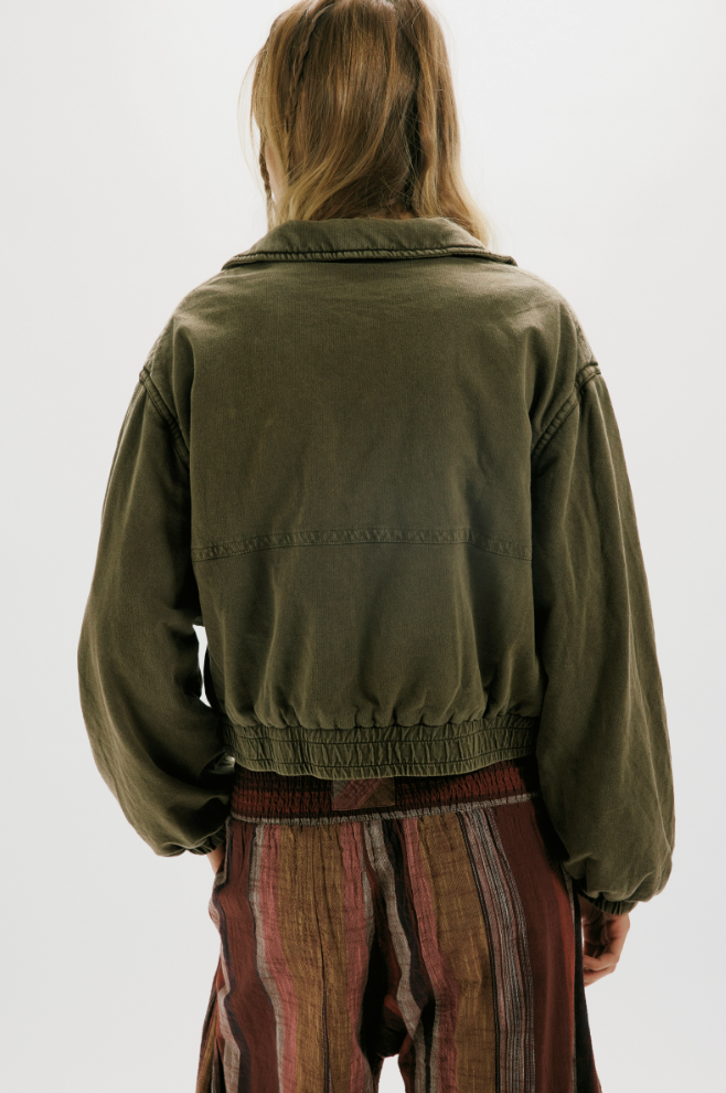 Birdie Washed Jacket in Olive