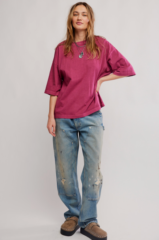 Perfect Oversized Tee in Glass Roses