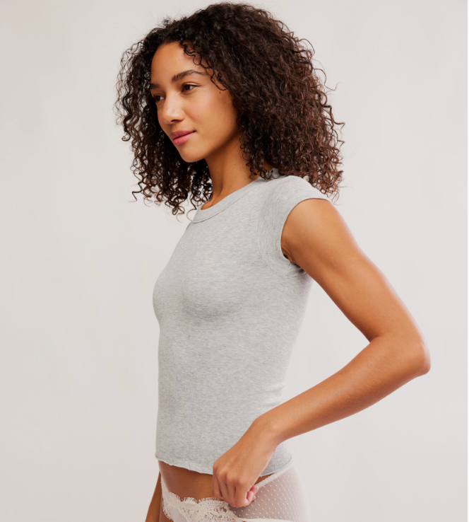 So Soft Seamless Baby Tee in Heather Grey