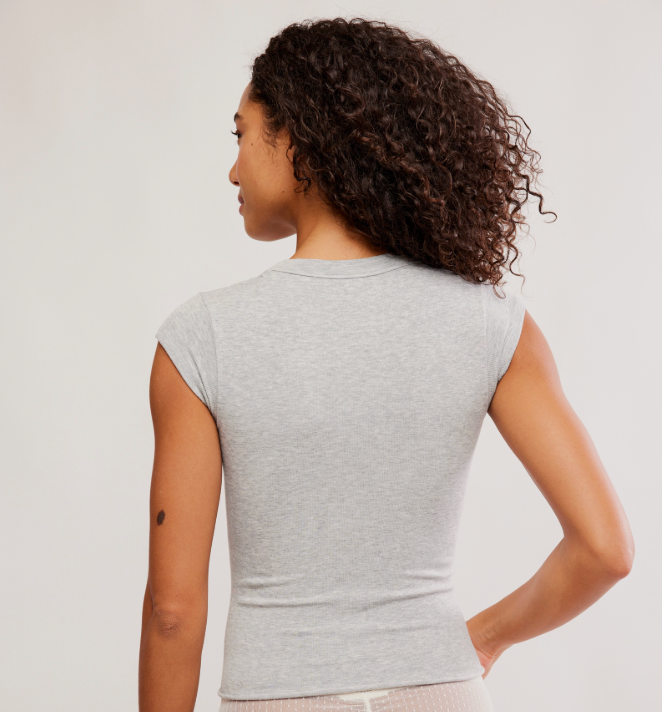 So Soft Seamless Baby Tee in Heather Grey