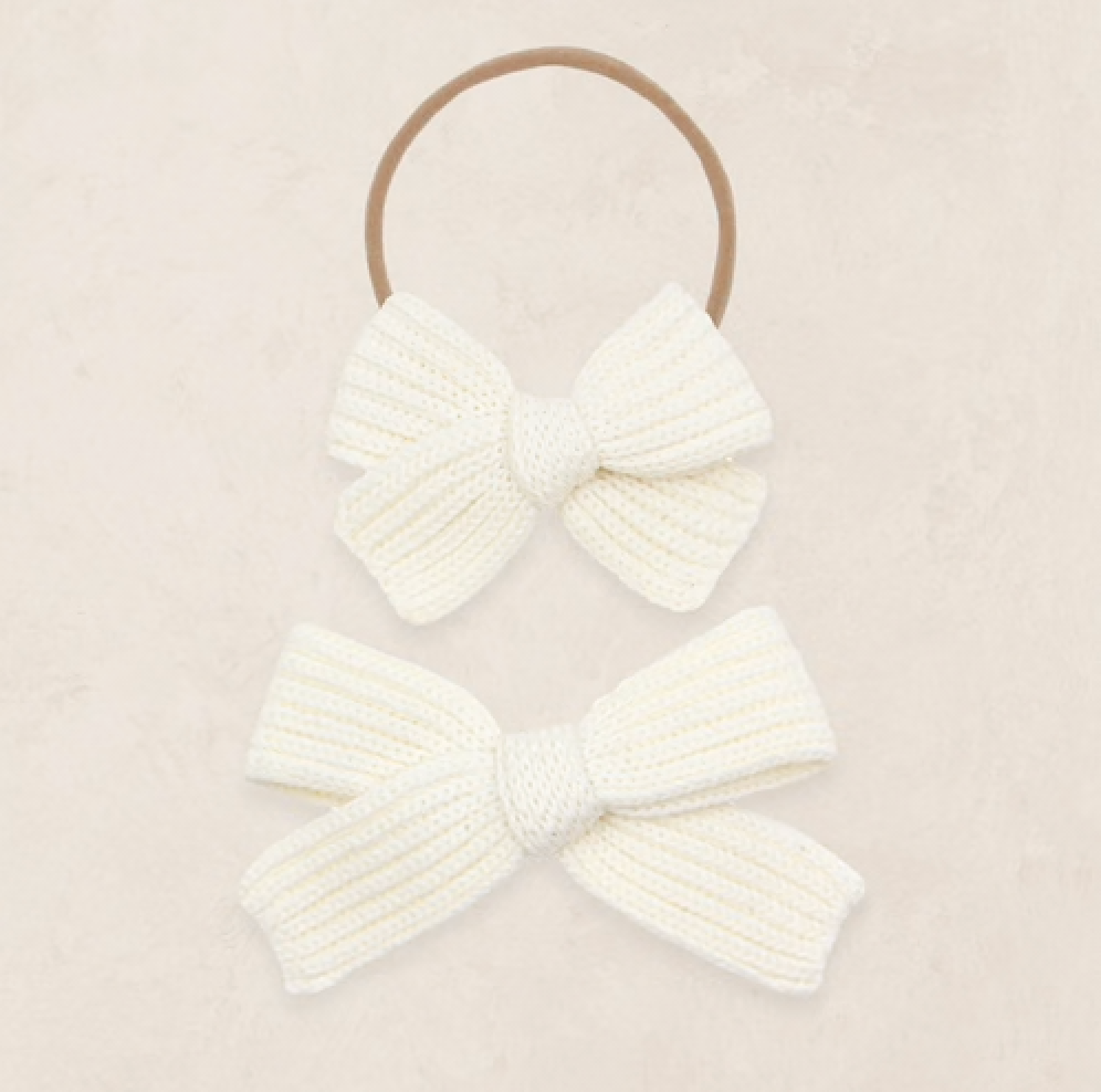 Sweater Bow - Ivory Chunky Knit