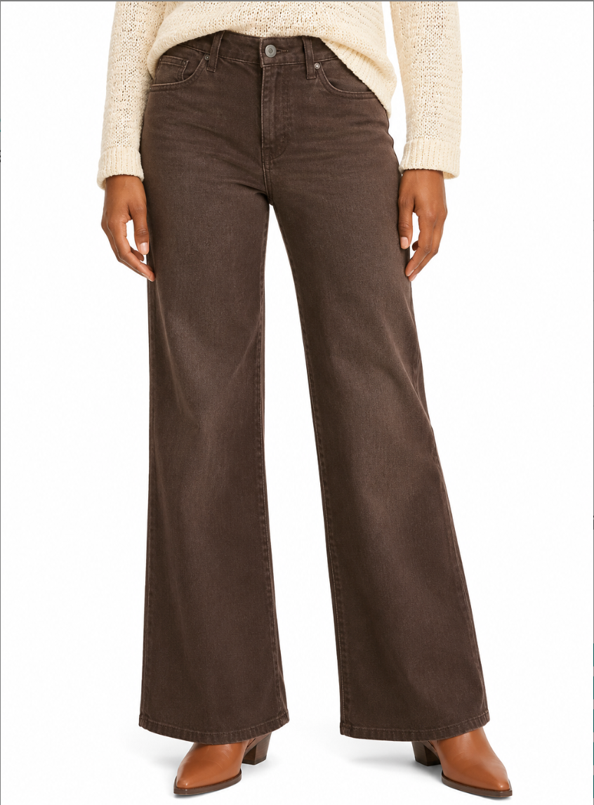 Myla Wide Leg Jeans in Espresso