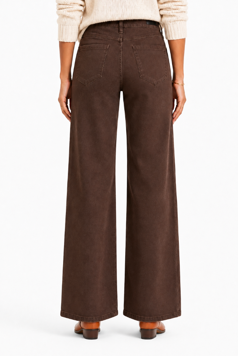 Myla Wide Leg Jeans in Espresso