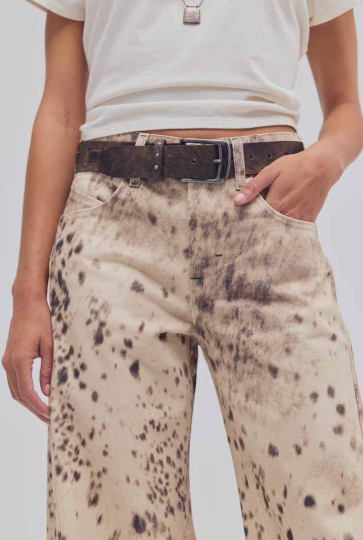 Alter Ego Wide Leg Jean - Snow Leopard