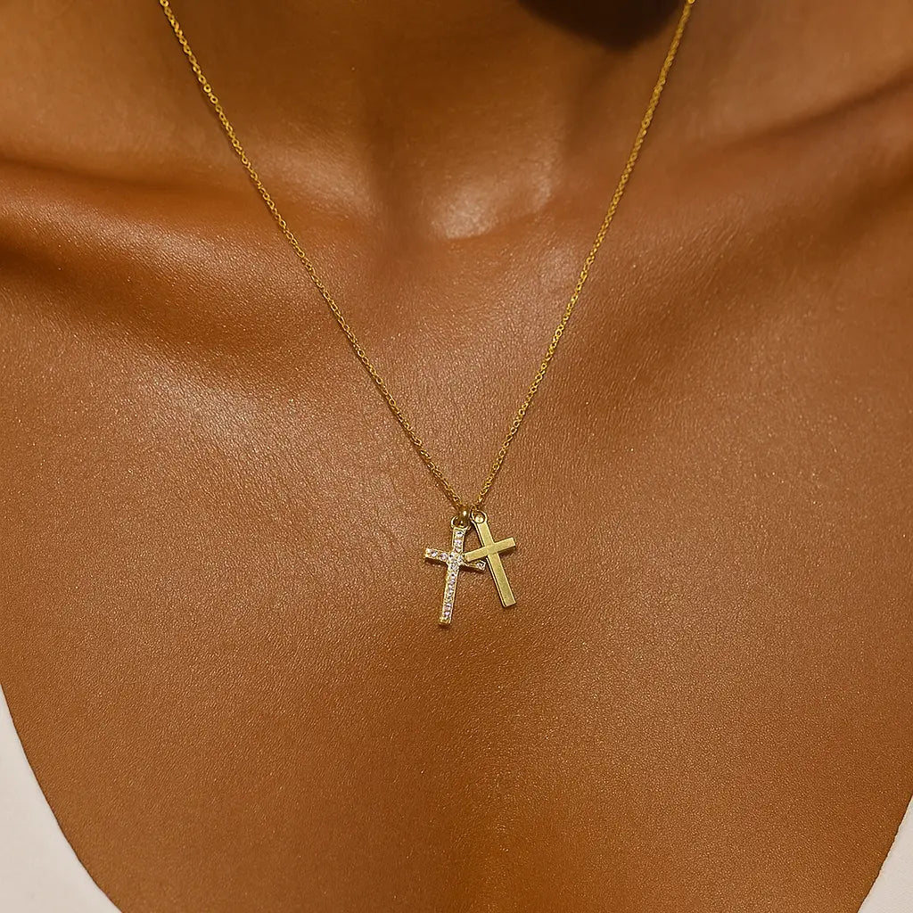 Sahira Double Cross Necklace