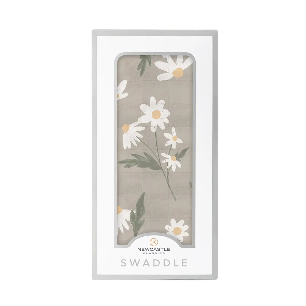 White Daisy Bamboo Swaddle