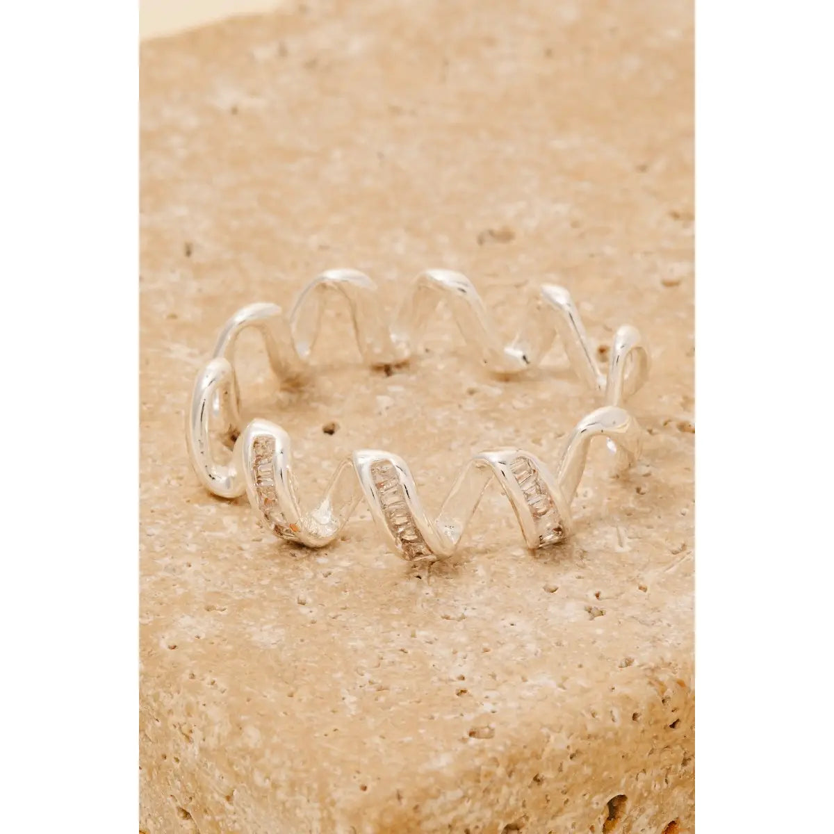 Yarael Pave Coiled Ring in Silver