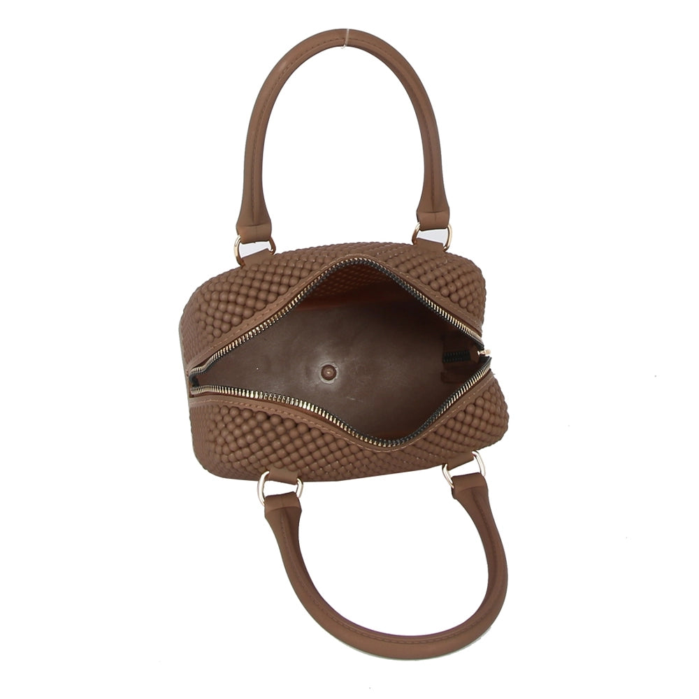 Belle Jelly Bead Handbag in Coffee