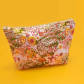 Melanie Floral Embroidered Pouch in Ivory