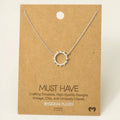 Amari Pave Sun Pendant Necklace in Silver