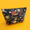 Melanie Floral Embroidered Pouch in Black
