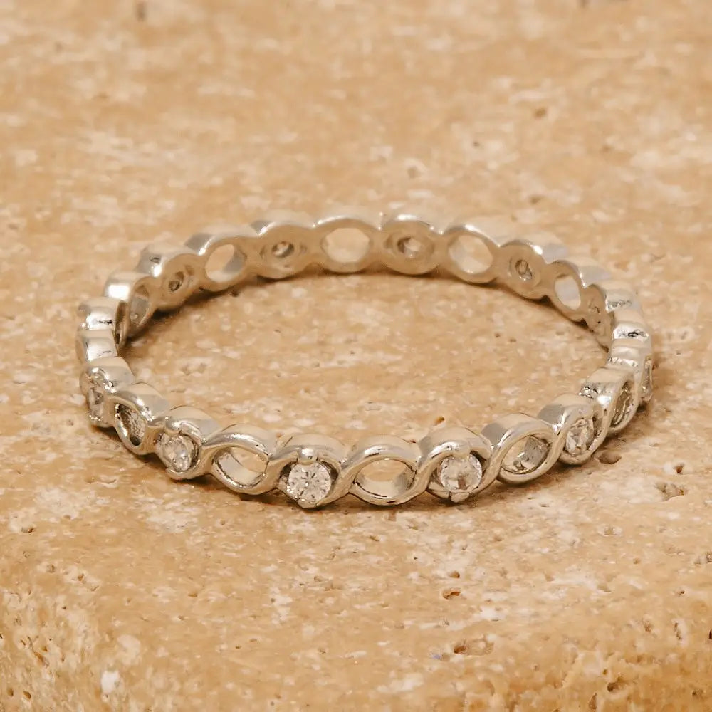 Ailith Gold Dipped CZ Band Ring in Silver