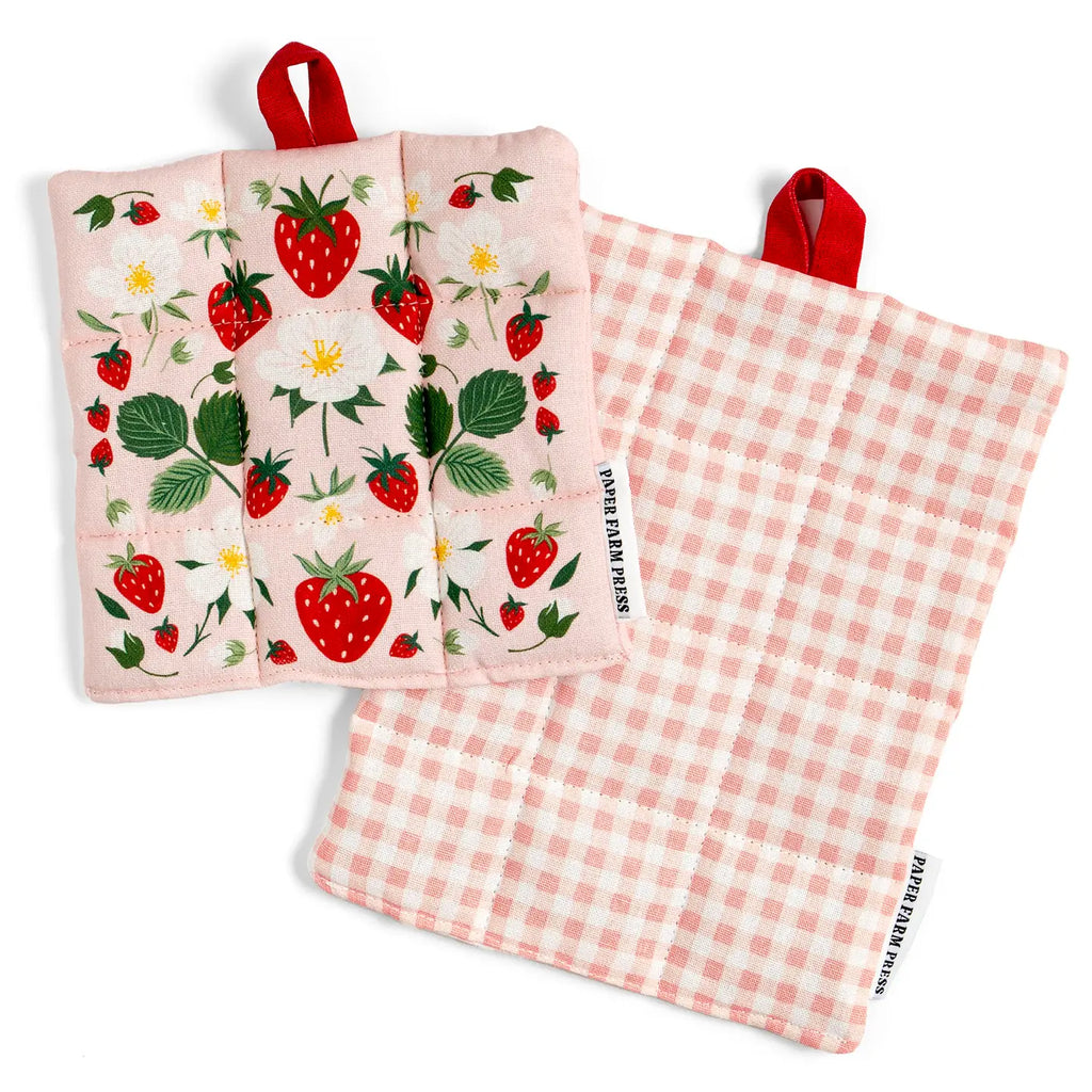 Pot Holder Set - Strawberry Patch