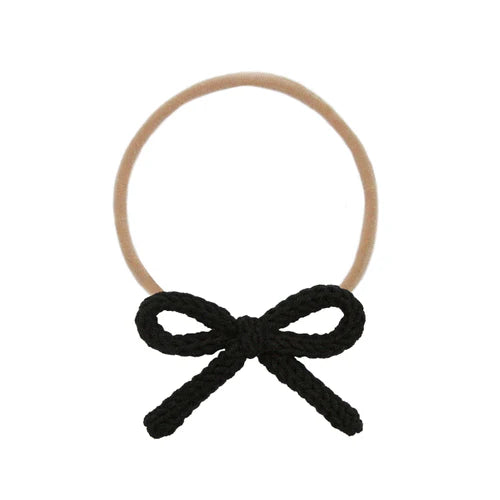 Crochet Bow Headband - Black