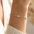 Jovielle CZ Bezel Station Bracelet in Gold