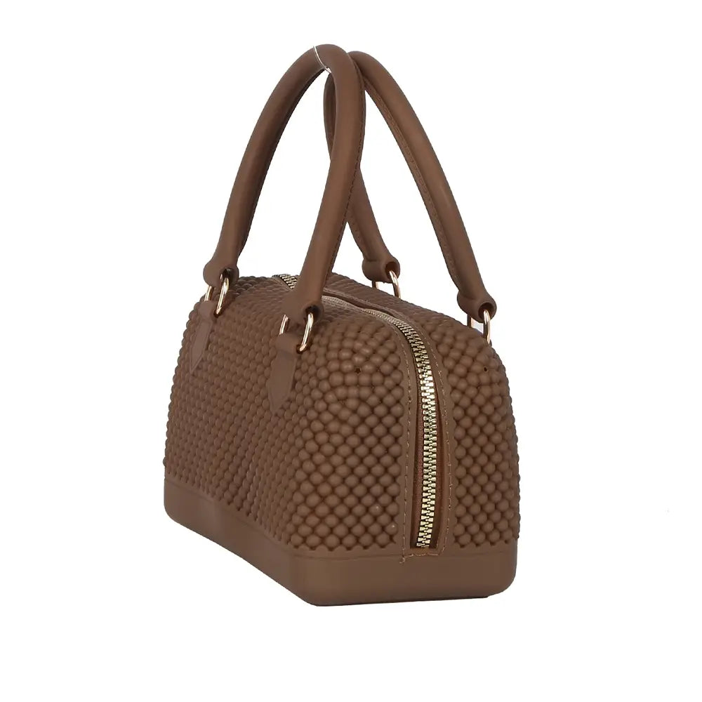 Belle Jelly Bead Handbag in Coffee