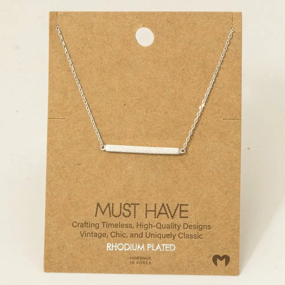 Madilynn Bar Necklace in Silver