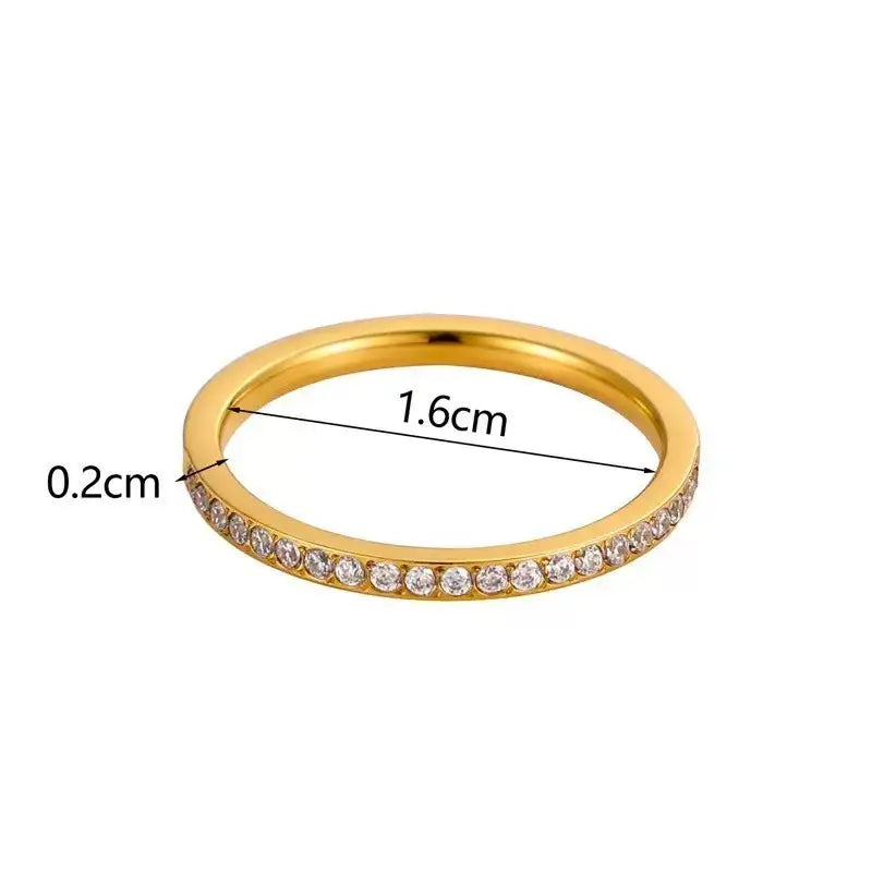 Tova Band Ring in Crystal