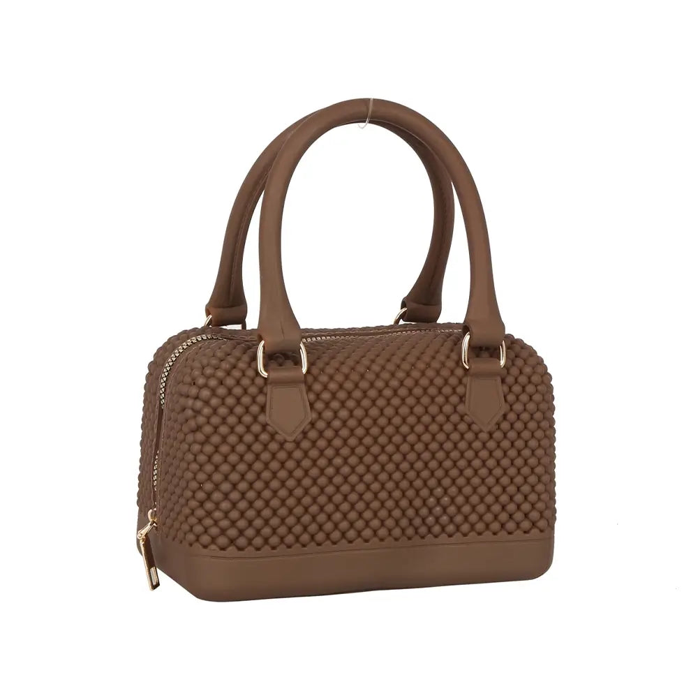 Belle Jelly Bead Handbag in Coffee