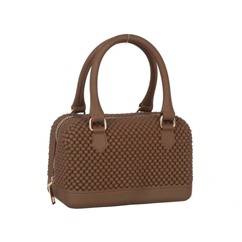 Belle Jelly Bead Handbag in Coffee