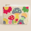Darya Seed Bead Coin Purse in Mushroom