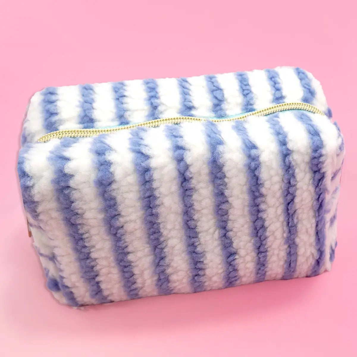 Ashley Plush Striped Sherpa Pouch