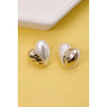 Sophia Pearl Heart Earrings in Silver