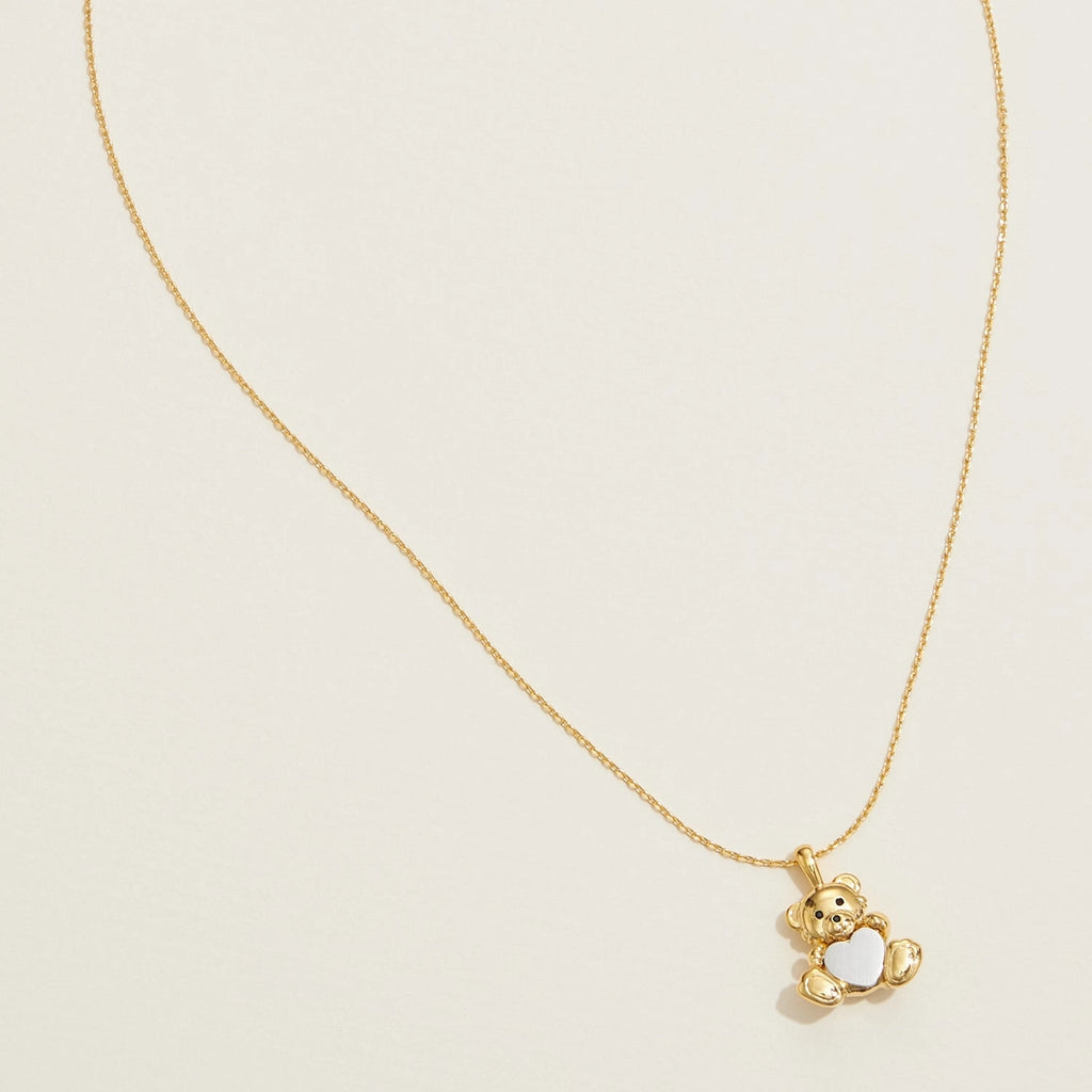 Valentina Teddy Bear Necklace in Gold