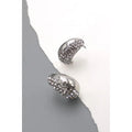 Soraya Rhinestone Moon Hoop Earrings in Silver