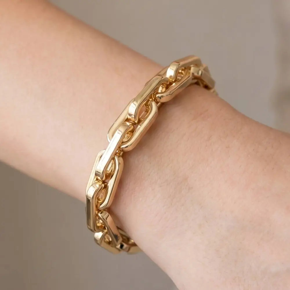 Lyra Stretch Chain Link Bracelet in Gold