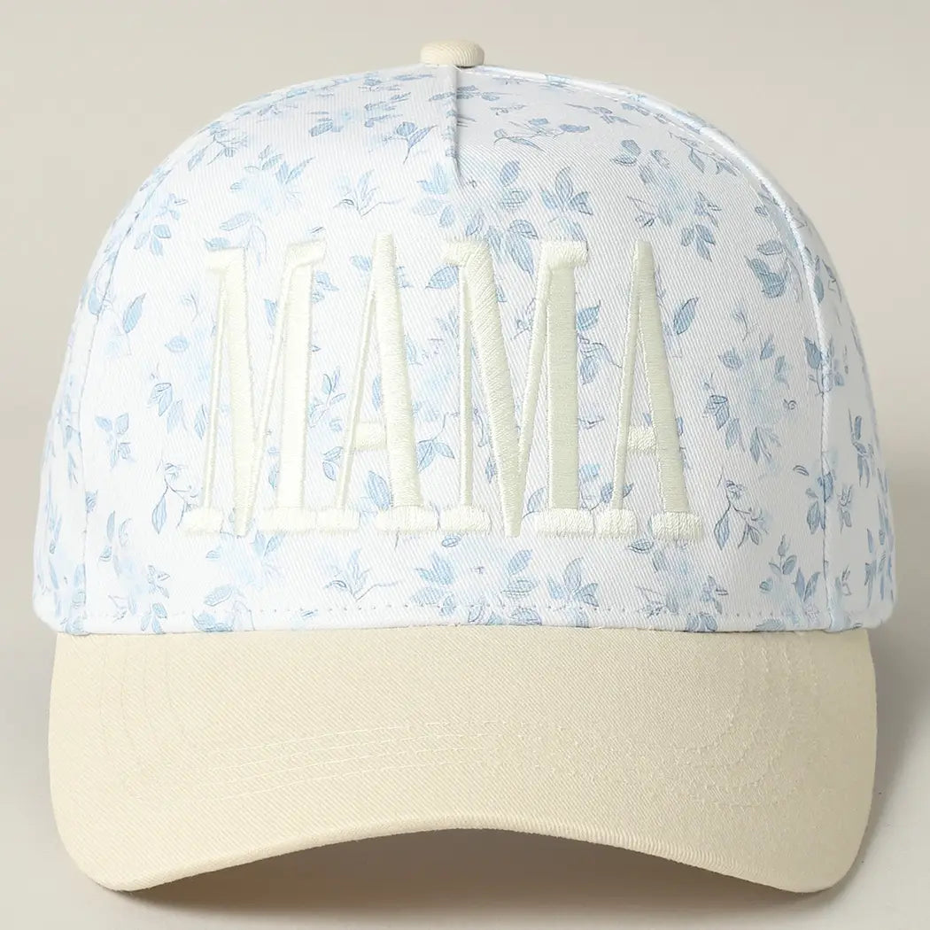 MAMA Embroidered Floral Trucker Hat