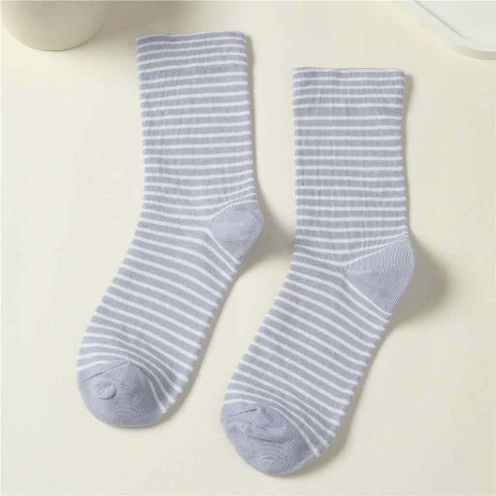 Tiffany Striped Cotton Crew Sock