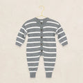 Knit Long Sleeve Onesie - Charcoal Stripe