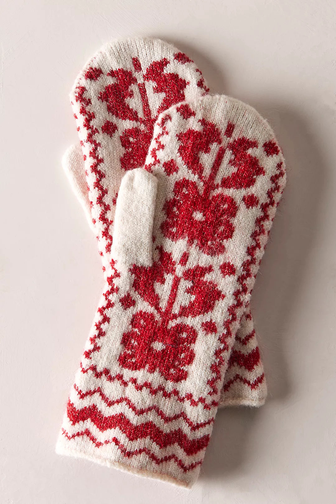 Folk Mitten - Red Combo