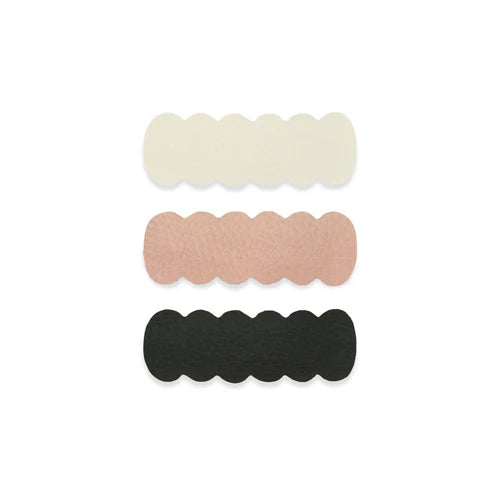 Leather Scallop Snap Clips