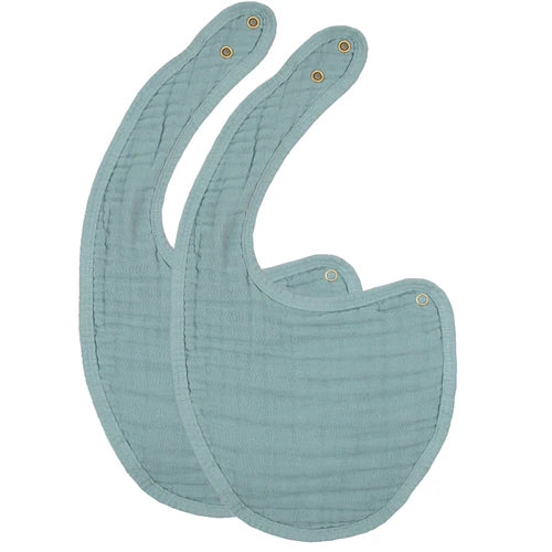 Cloud Muslin Bib 2 Pack - Steel