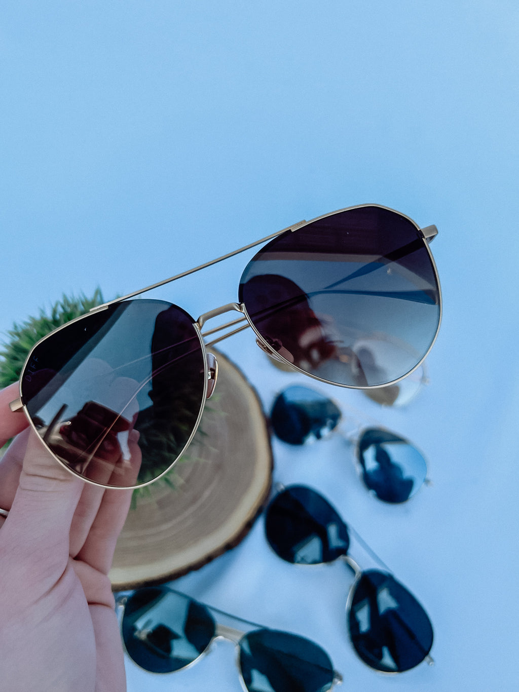 Diff Dash Sunglasses in Brushed Gold & Coffee